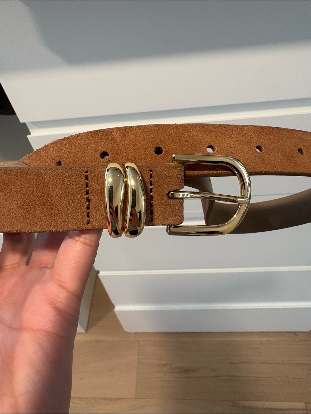 EUC | J.Crew 100% Leather/Suede Double Keeper Belt | Size Small